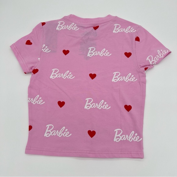 Barbie Pink Heart Crop Style Tee Top S NWT - Picture 2 of 3